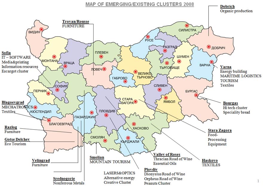 Cluster Map of Bulgaria